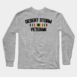 Desert Storm Veteran Pride Cat Gulf War Service Ribbon Long Sleeve T-Shirt